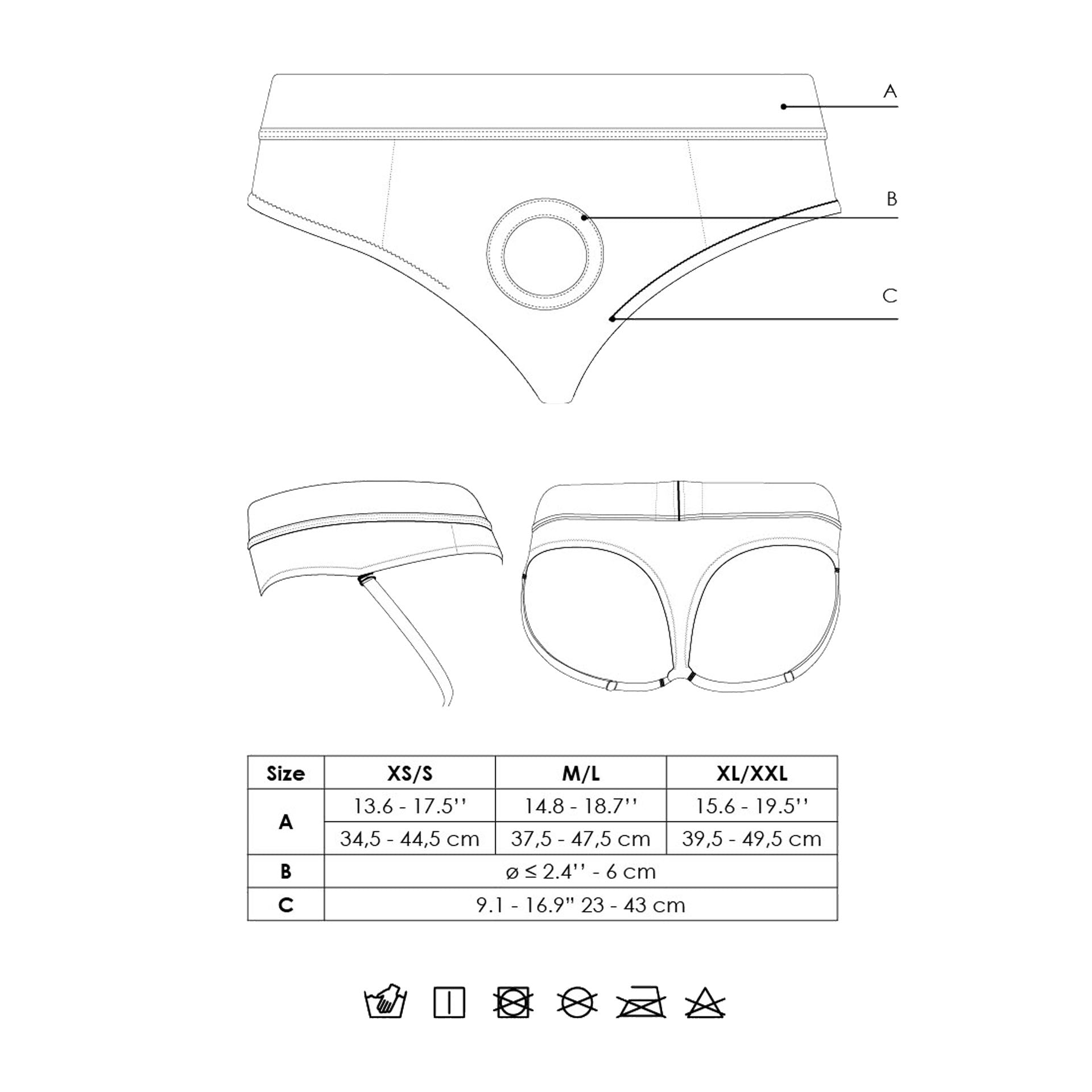 Harnais-string vibrant - XL/XXL