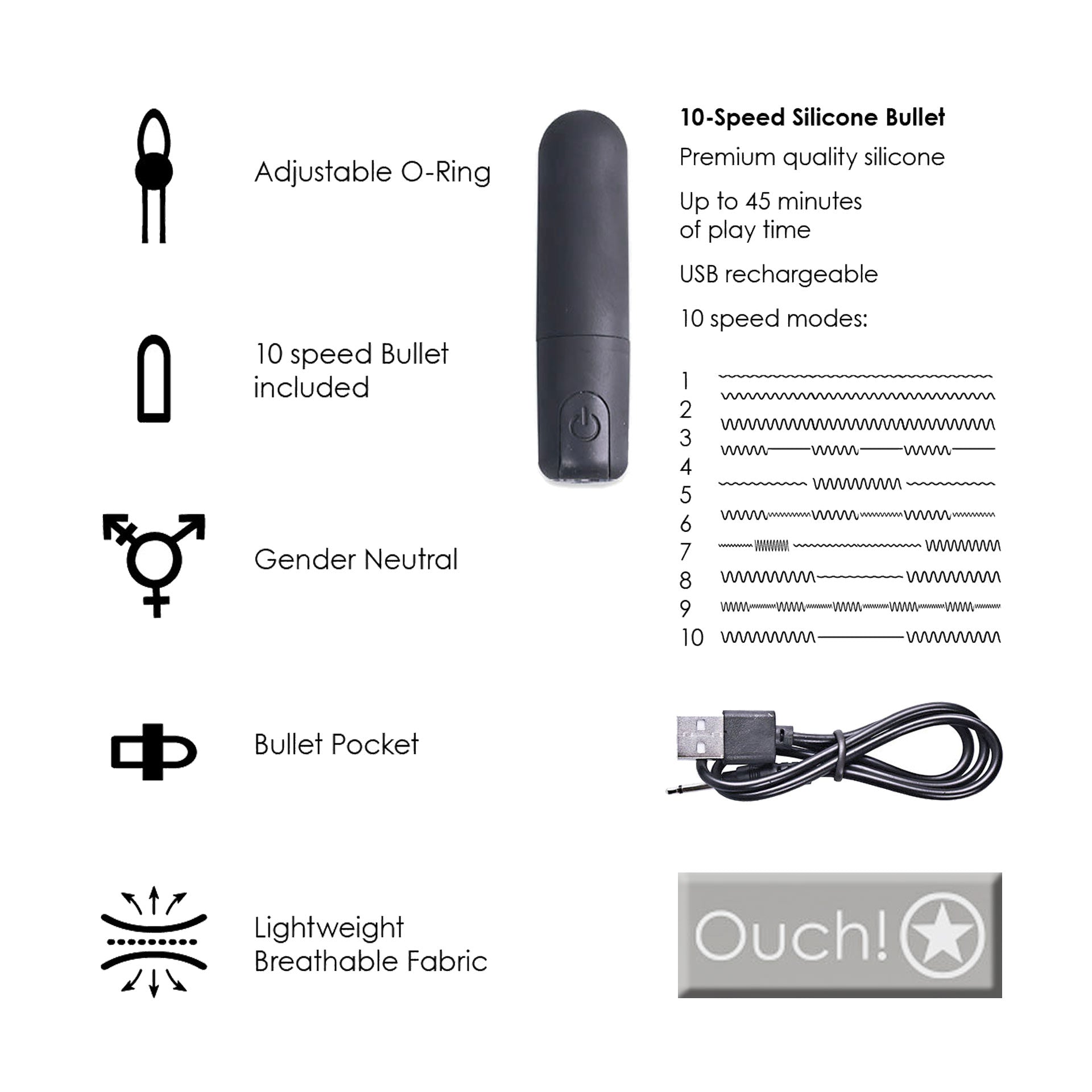 Harnais-string vibrant - XL/XXL