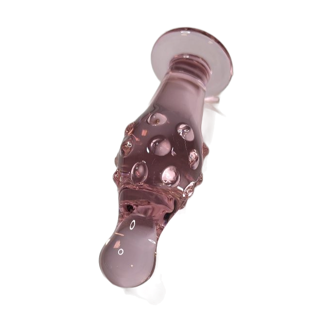 Plug en verre rose et texturé