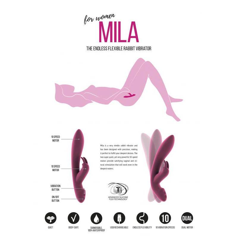 Vibromasseur rabbit flexible Mila