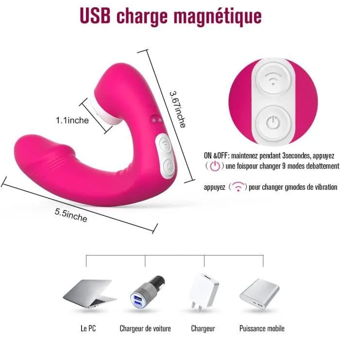 Stimulateur clitoridien avec vibromasseur point G