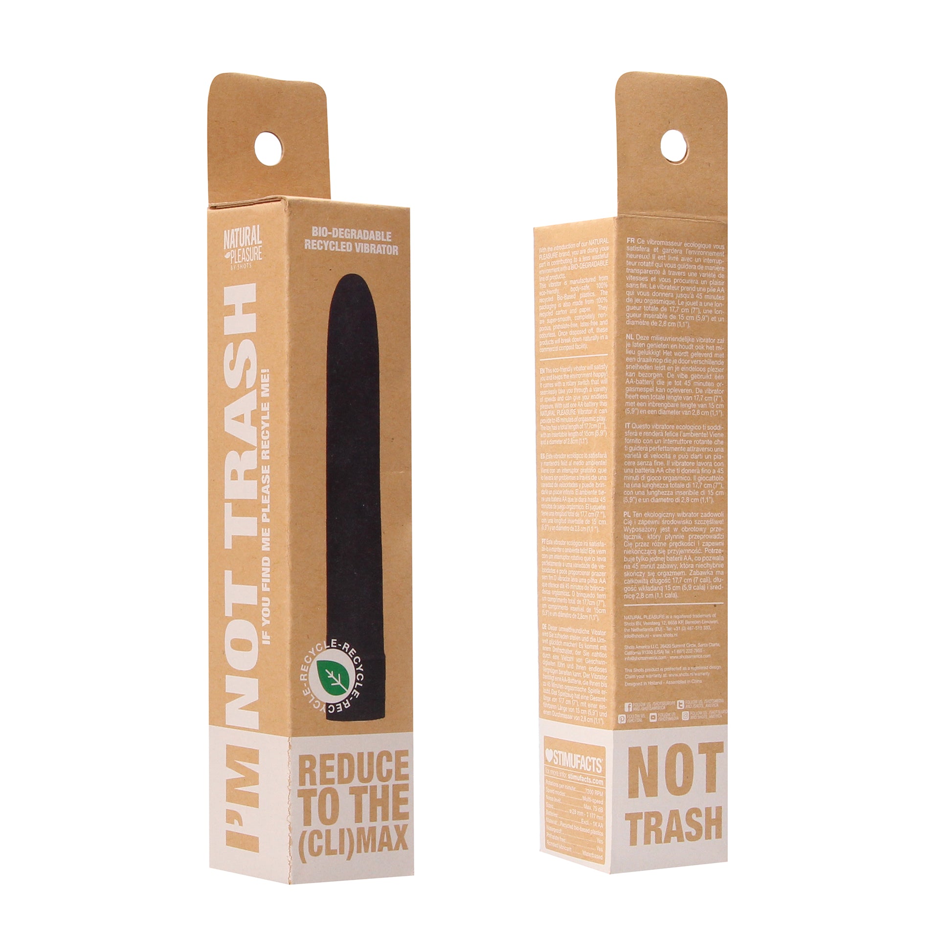 Vibromasseur bio-dégradable et recyclé 17.5 cm